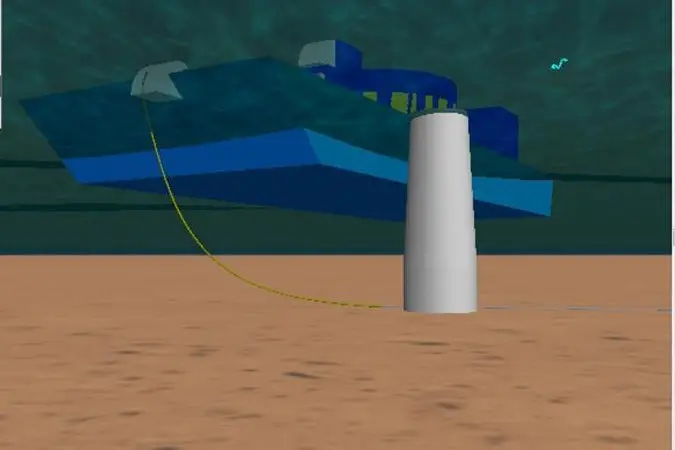 A snapshot from the cable lay analysis conducted for the TOW01 project