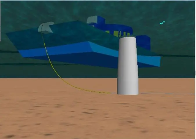 A snapshot from the cable lay analysis conducted for the TOW01 project