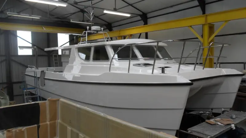 RV1101 is seen in BW SeaCat’s shed only days ahead of its launch in time to appear at Seawork 2013