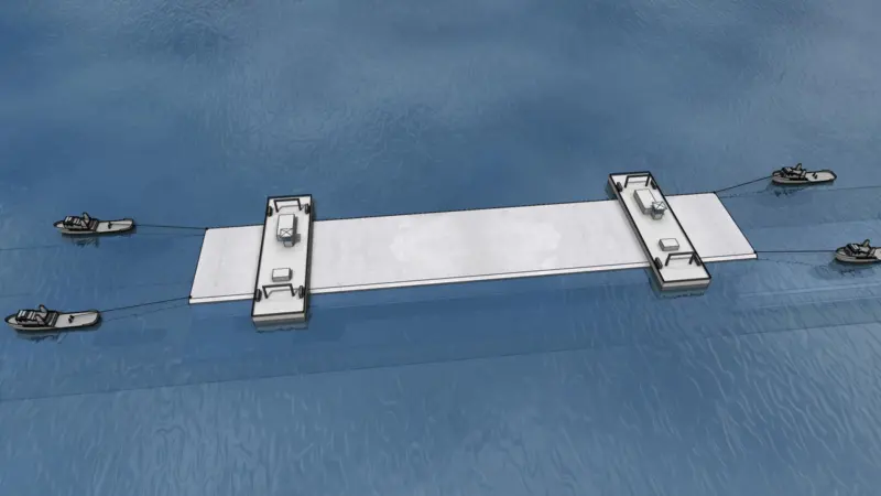 The towing of a tunnel element in the open sea