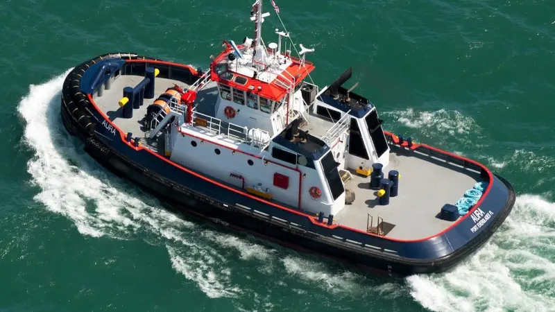 Newbuild tug Aura features a JonRie series 220 Double Drum winch and a Series 421 capstan. Photo courtesy of Great Lakes Shipyard