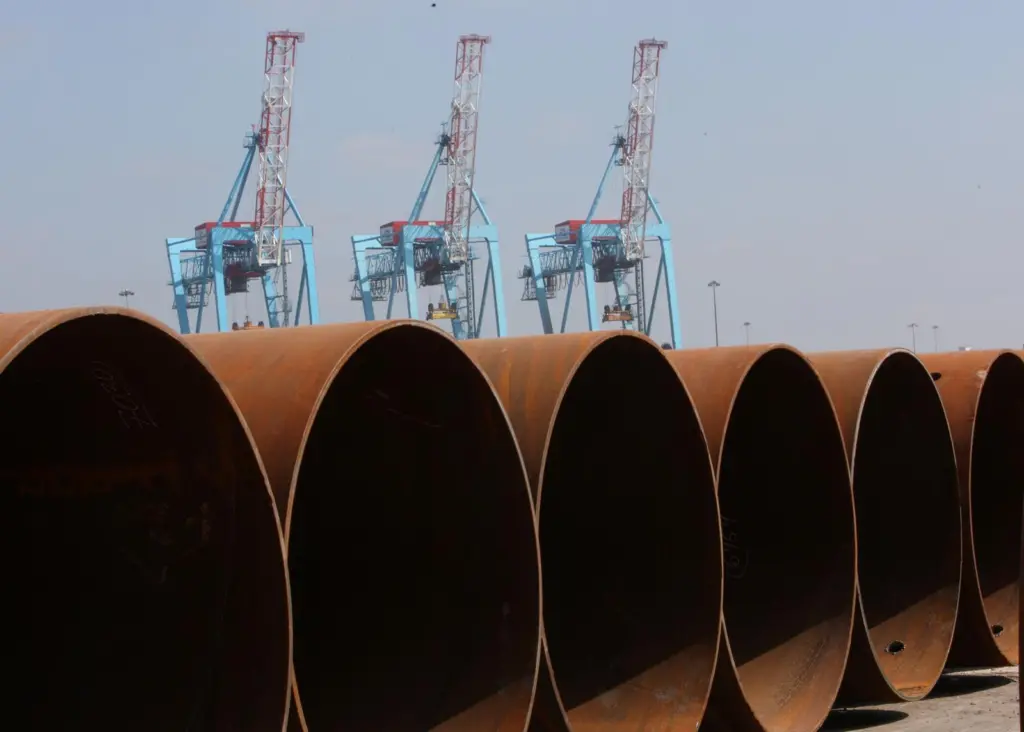 Steel piles for the landmark £300m Liverpool2 deepwater container terminal, which will accommodate two new post-Panamax container ships at one time