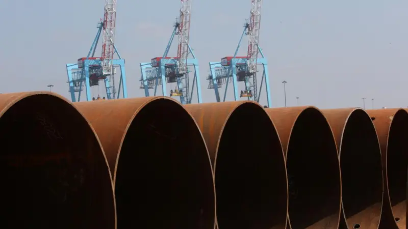 Steel piles for the landmark £300m Liverpool2 deepwater container terminal, which will accommodate two new post-Panamax container ships at one time