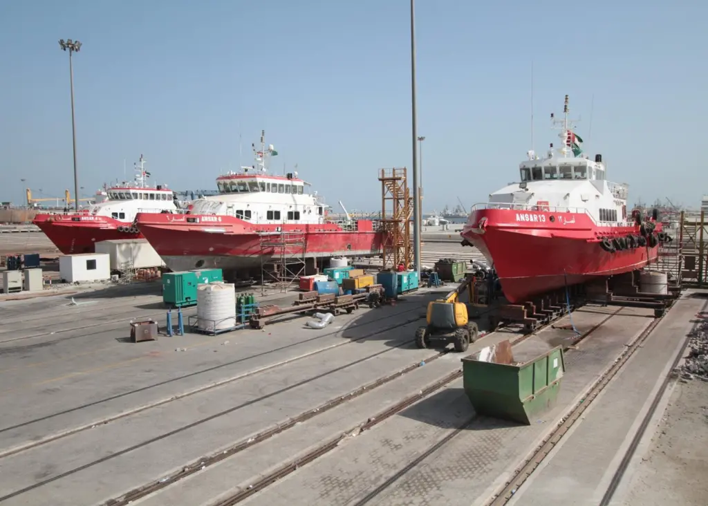 The three vessels were docked in a sequence, with a one week time span between each