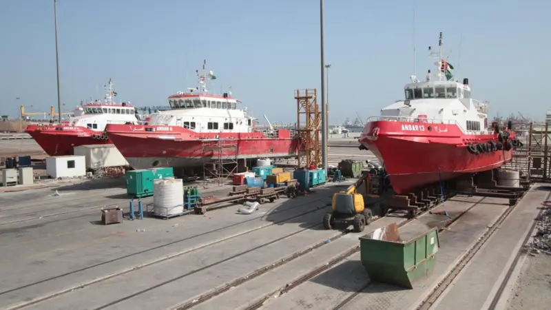 The three vessels were docked in a sequence, with a one week time span between each
