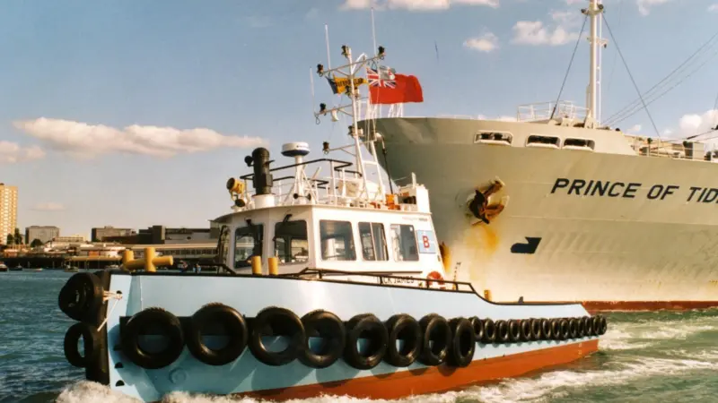 The most powerful tug in the fleet, Jack James, assisting a ship in Portsmouth harbour. All photos: Jack Gaston