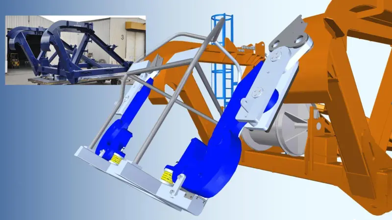 The upending gear will keep a transition piece under control all the way to vertical