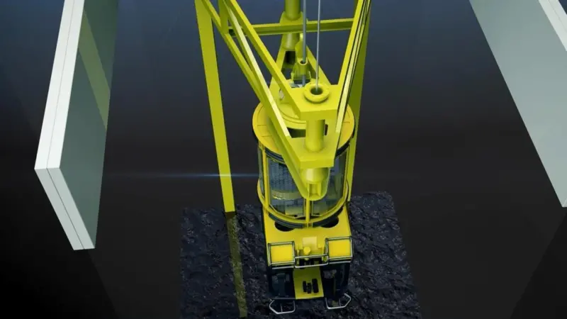 The moonpool has a guide frame which carries subsea deployment items down into the water