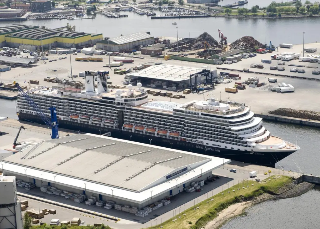 The cruise ship Eurodam is seen in the Port of Kiel’s new berth