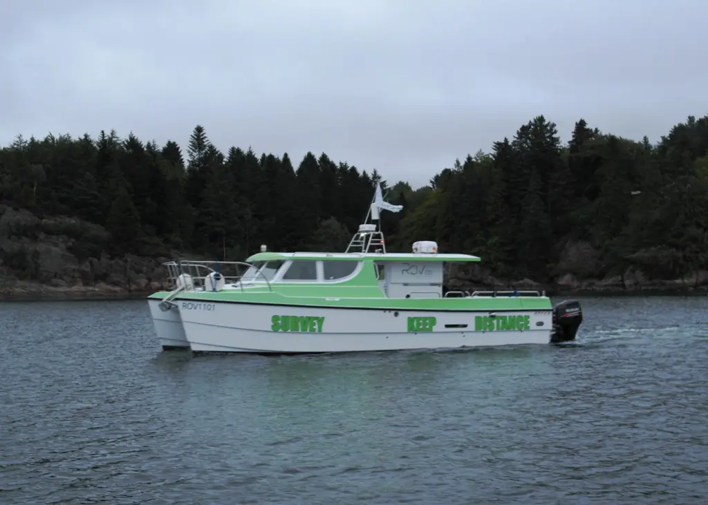 ROV 1101 is seen conducted seabed mapping of a new fishfarm location at Sognefjorden on the West coast of Norway