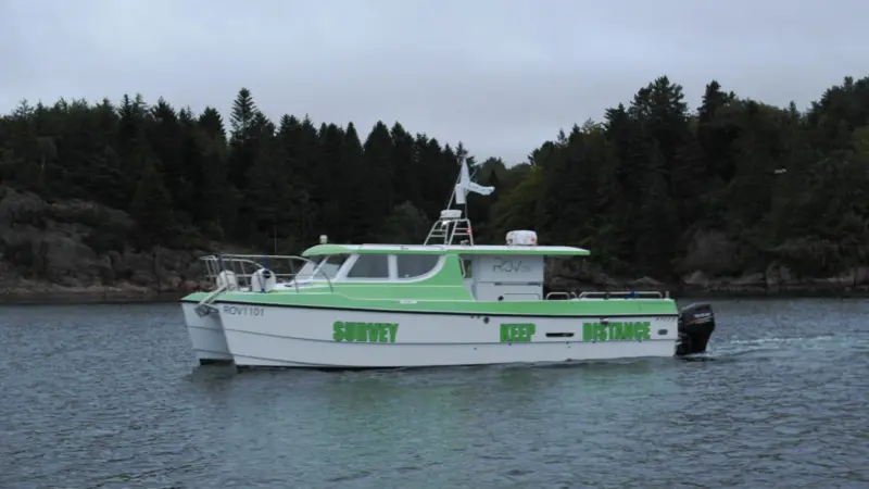 ROV 1101 is seen conducted seabed mapping of a new fishfarm location at Sognefjorden on the West coast of Norway