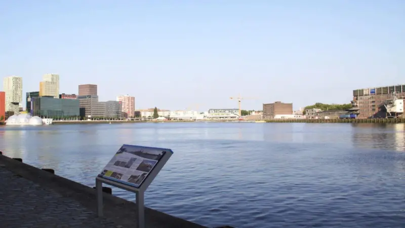 A floating island is planned for Rotterdam’s historic Rijnhaven. Photo: Peter Barker