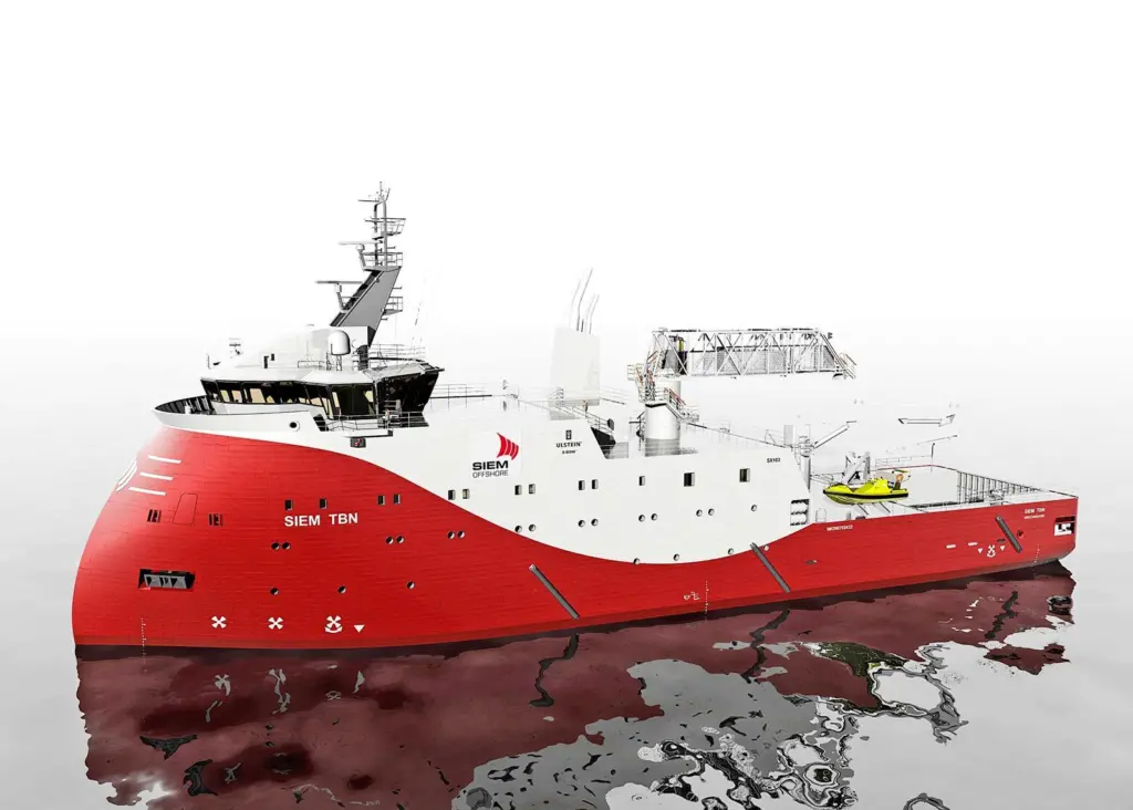 Siem Offshore’s windfarm support vessel will feature Ulstein’s X-Bow. Image: Ulstein