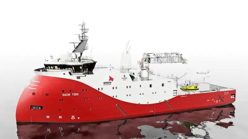 Siem Offshore’s windfarm support vessel will feature Ulstein’s X-Bow. Image: Ulstein