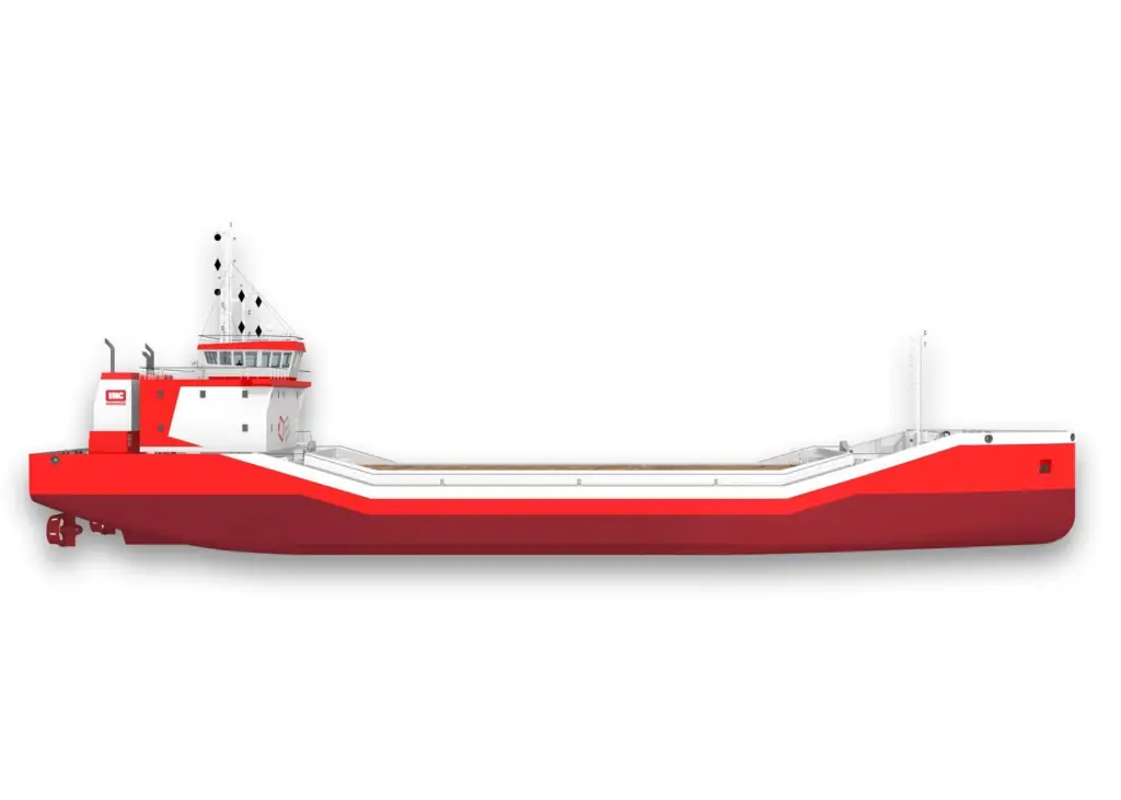 The new generation of Omnibarge has a new optimised hull shape