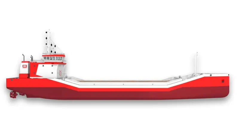 The new generation of Omnibarge has a new optimised hull shape