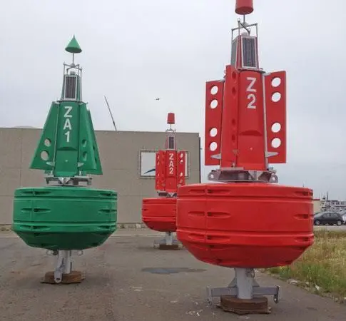 The new Sealite Trident-2600 buoy was designed to sit flat, secure and upright on a vessel deck