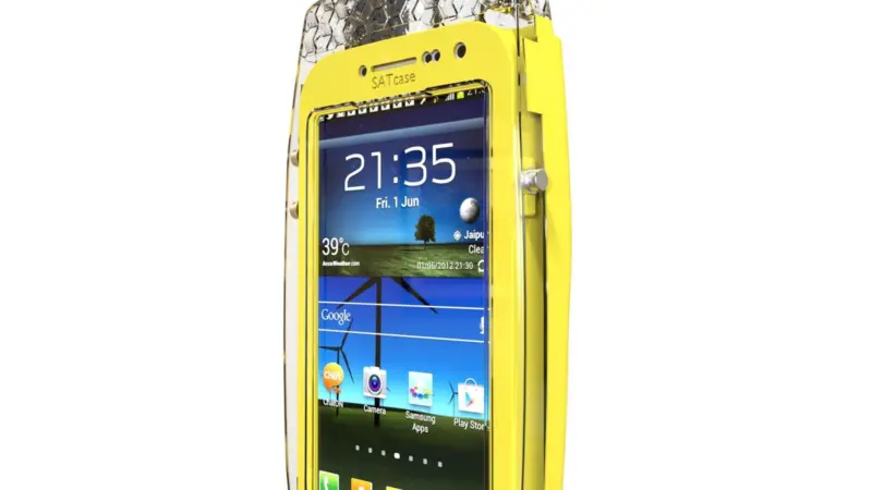 SATcase is composed of a sturdy, durable case that users simply install over a standard smartphone