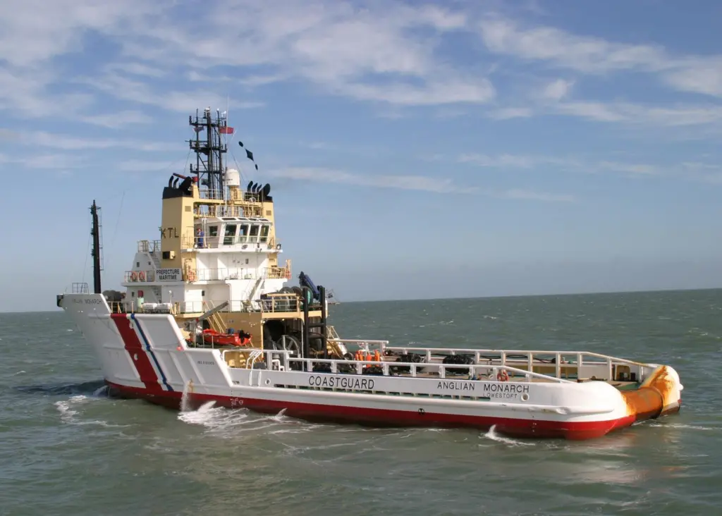 The former ETV Anglian Monarch, seen here in MCA colours, has been sold to the Resolve Marine Group
