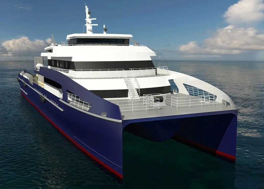 Incat Crowther is building a first in type 70m fast crew boat at its Tasmanian yard