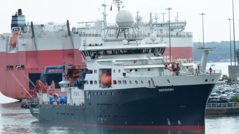 The Natural Environment Research Council’s new Spanish-built research vessel RRS Discovery arrives in Southampton prior to a formal naming ceremony earlier this month