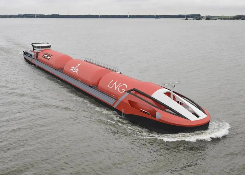 The first result of the collaboration will be a 90m LNG inland waterway tanker