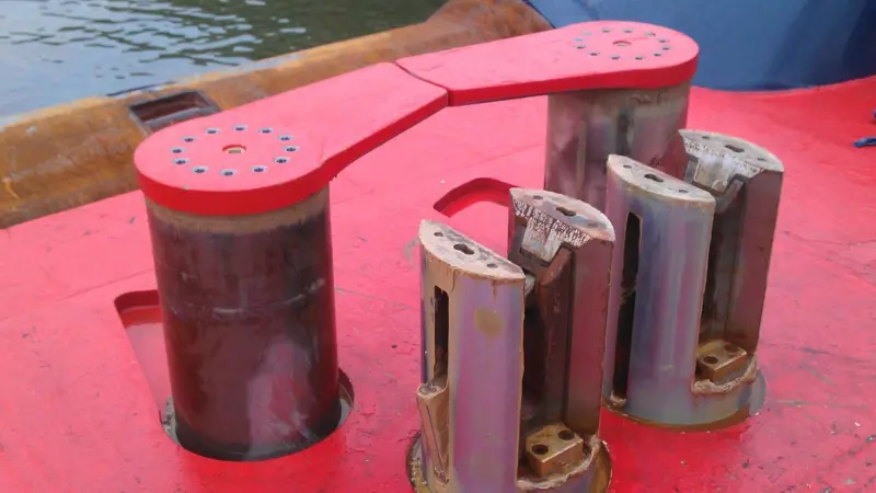 The towing pin assemblies from the ‘second generation’ are designed to be suitable for vessels with bollard pulls up to 100 tonnes