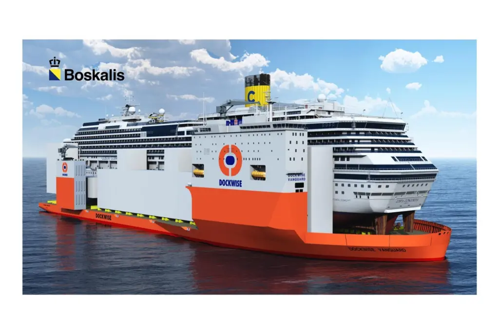An artist’s impression of the Costa Concordia onboard the Dockwise Vanguard