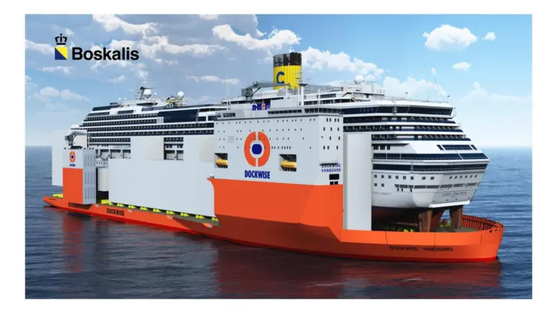 An artist’s impression of the Costa Concordia onboard the Dockwise Vanguard