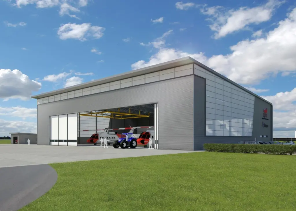 An artist’s impression of a new helicopter hangar