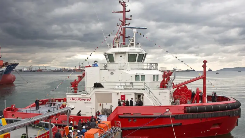 The world’s first LNG fuelled tug, Borgoy, went on show in Turkey prior to running trials