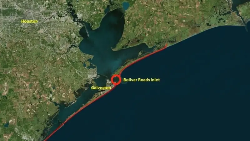 A key element of the ‘Ike Dike’ concept is a movable storm surge barrier that can seal off the bay near Galveston and Houston during a hurricane
