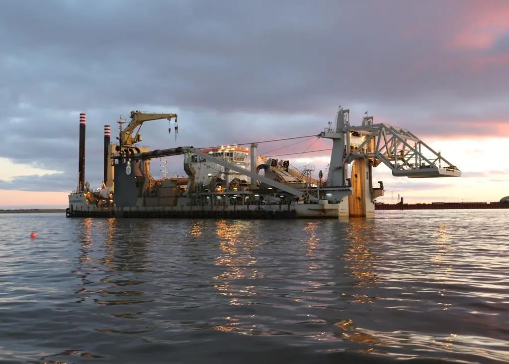 The Jan De Nul cutter suction dredger ‘Niccolo Machiavelli’ at work in Sabetta
