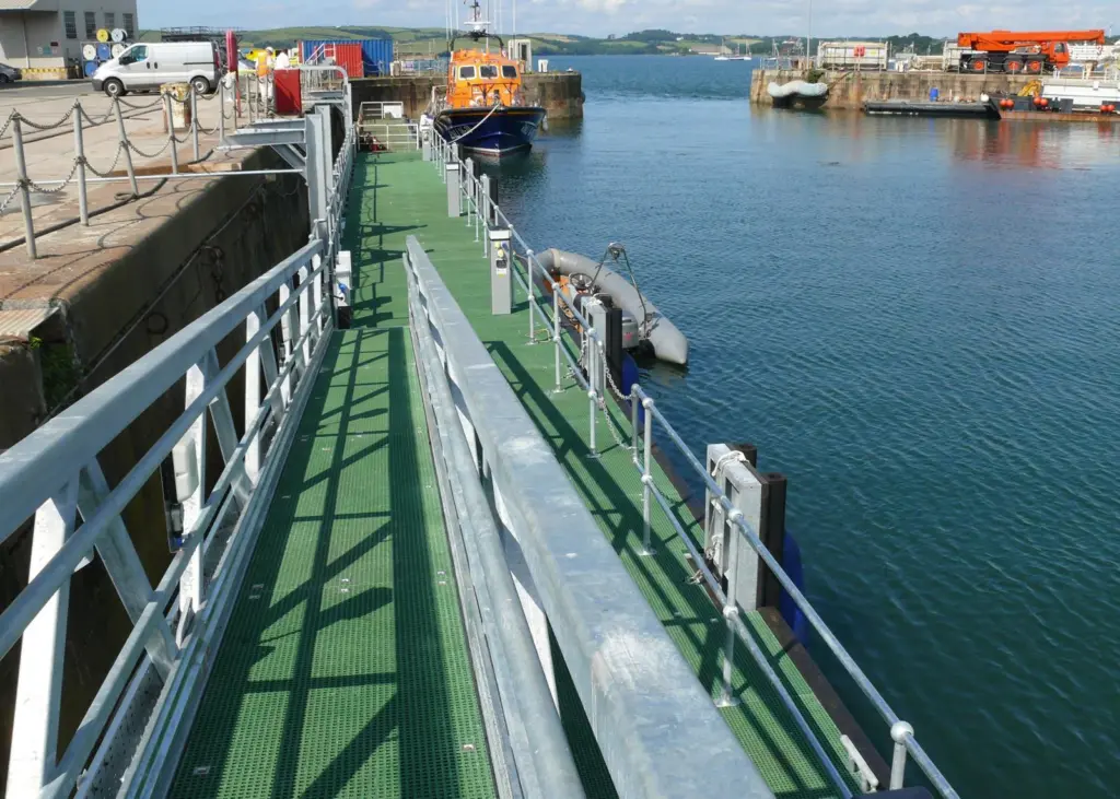 The transfer stations will be similar to previous Docking Solutions pontoon and walkways