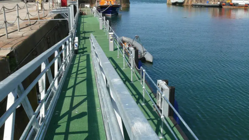 The transfer stations will be similar to previous Docking Solutions pontoon and walkways