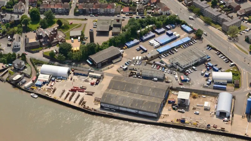 An aerial view CLS Offshore’s facilities at Great Yarmouth