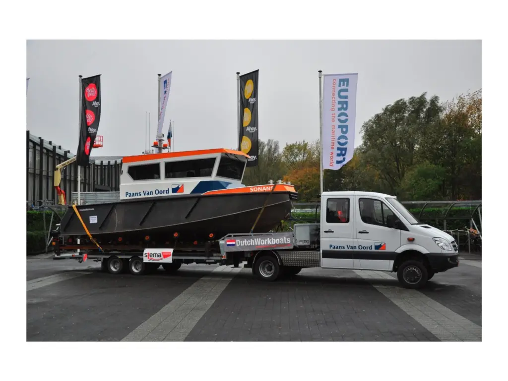 The Fast Surveyboat 7.50, a planing craft capable of performing high speed survey at 22 knots, as seen at Europort