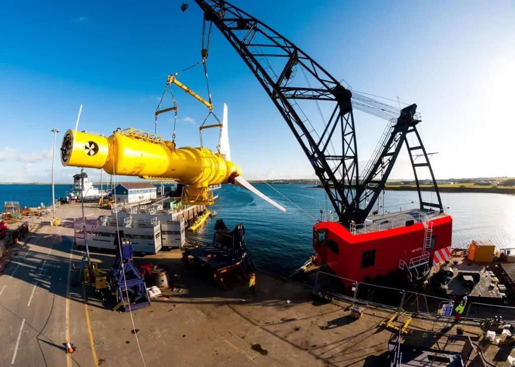 An Alstom tidal turbine is installed at EMEC