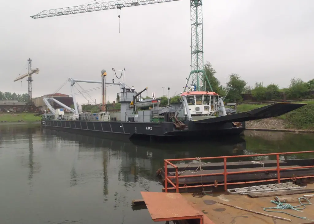 Ajax is seen at Meidricher Schiffswerft