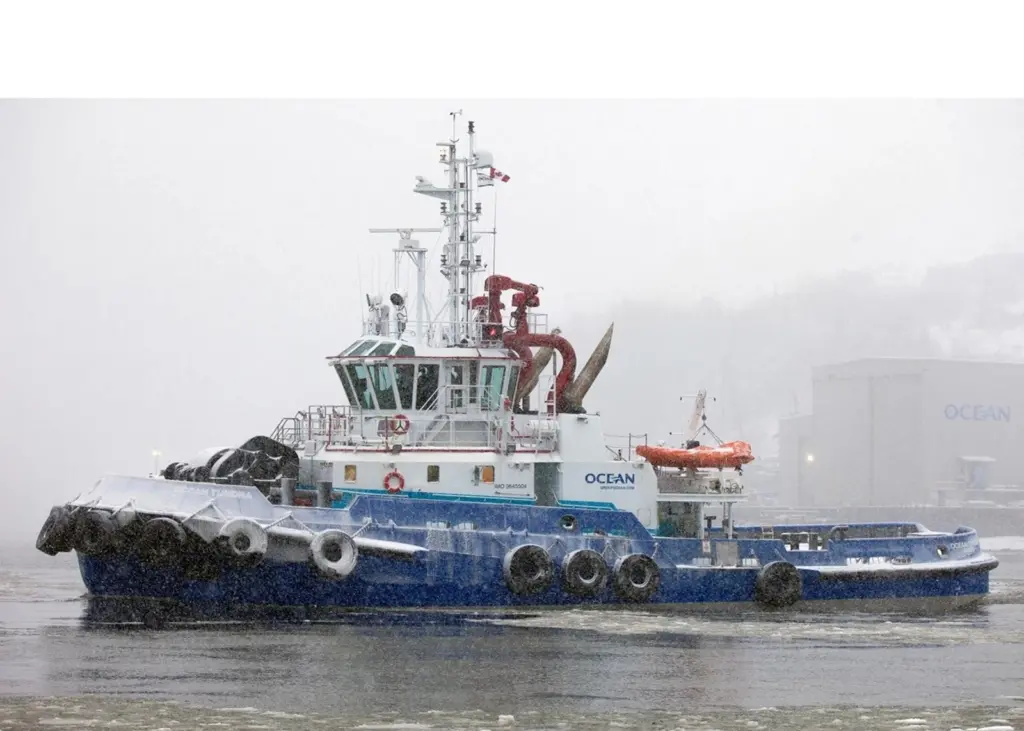 Ocean Tundra is the most powerful tug of its type in Canada - shown in the icy conditions for which it was designed