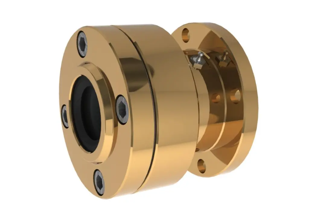 The transmission device serves as both an engine and shaft coupling and as a thrust bearing