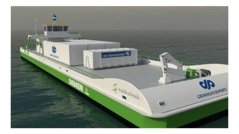 The ship is scheduled to be finished in 2015 and will operate in the Groningen Seaports of Eemhaven and Delfzijl.  Image: Damen Shipyards