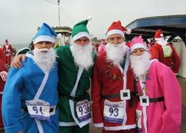 The Pains Wessex staff stood out in their different coloured Santa suits