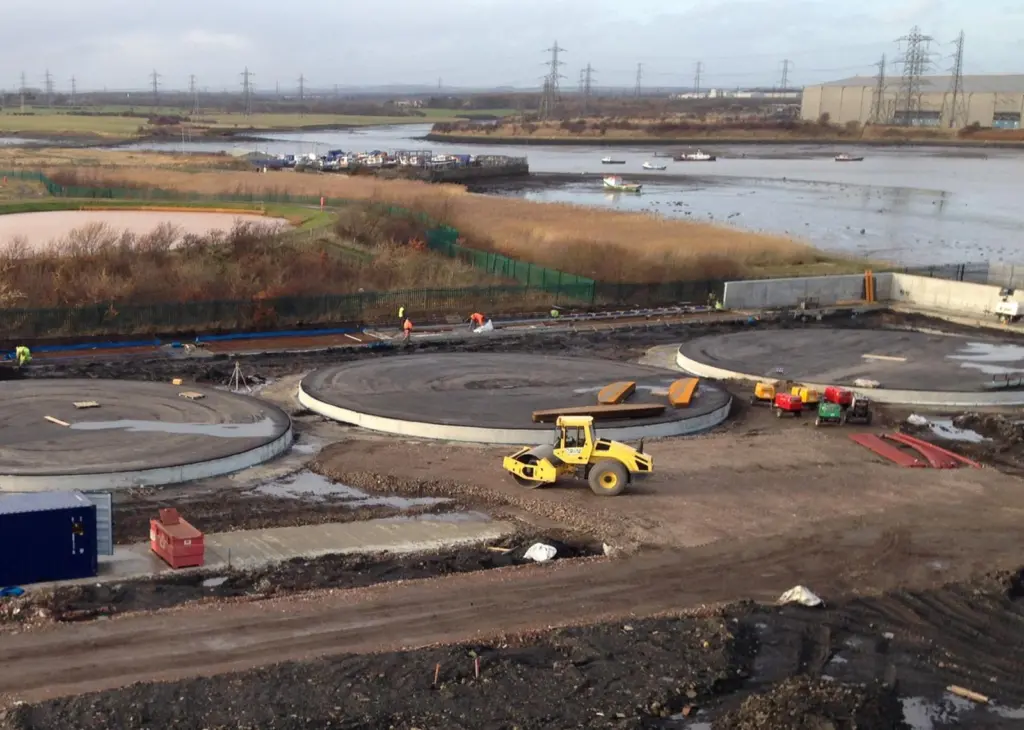 Work is continuing on the bund wall designed to protect the environment from accidental breaches