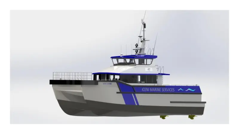 The all new 22m South Catamaran design was developed in collaboration with Iceni to ensure that the technical requirements of the operator were met