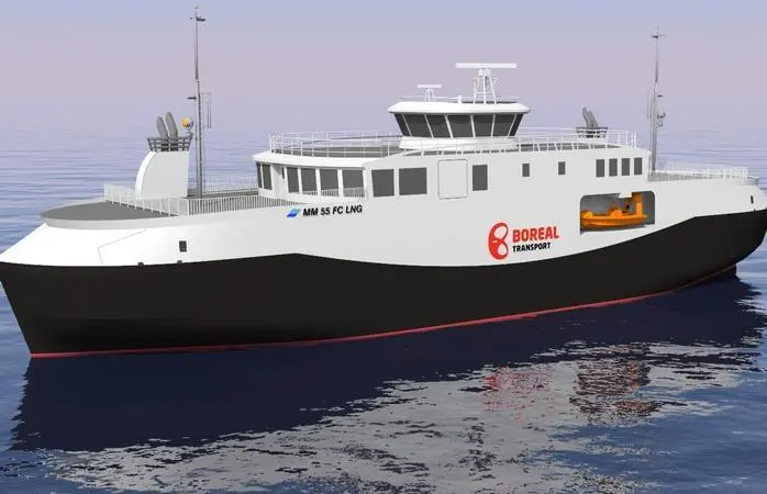 The new ferries will have electric power transmission with one LNG-driven genset and one diesel genset for back-up