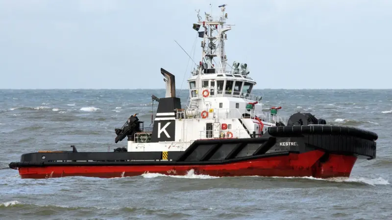 The most powerful tug in the former JP Knight (Caledonian) Ltd fleet is the 36m ASD Kestrel with a bollard pull of 89 tonnes. (Photo courtesy H Hoffmann)