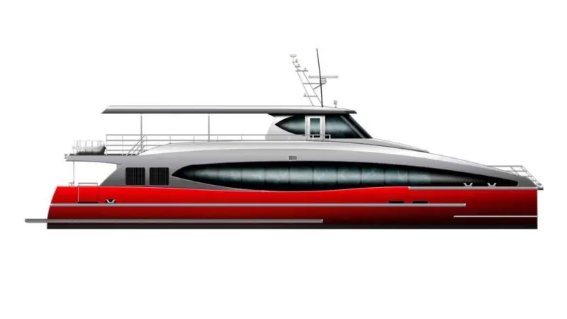 Incat’s new 25m catamaran passenger vessel is being built by Aluminium Marine