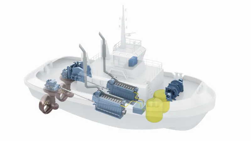 Each tug features a pair of Rolls-Royce Bergen C26:33L9PG engines fueled purely by LNG
