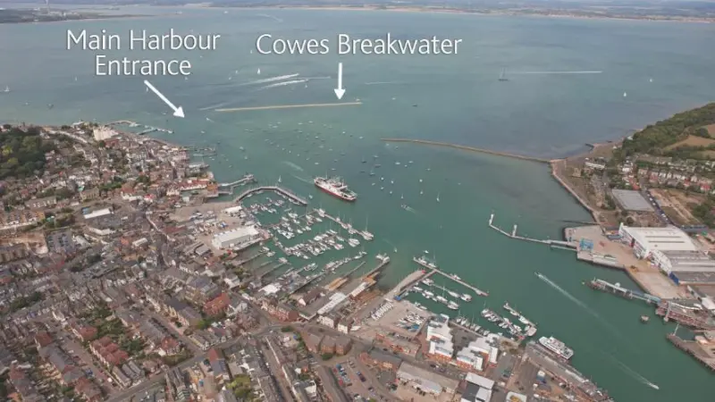 The Cowes breakwater will provide vital protection for the proposed marina (COWES.co.uk)